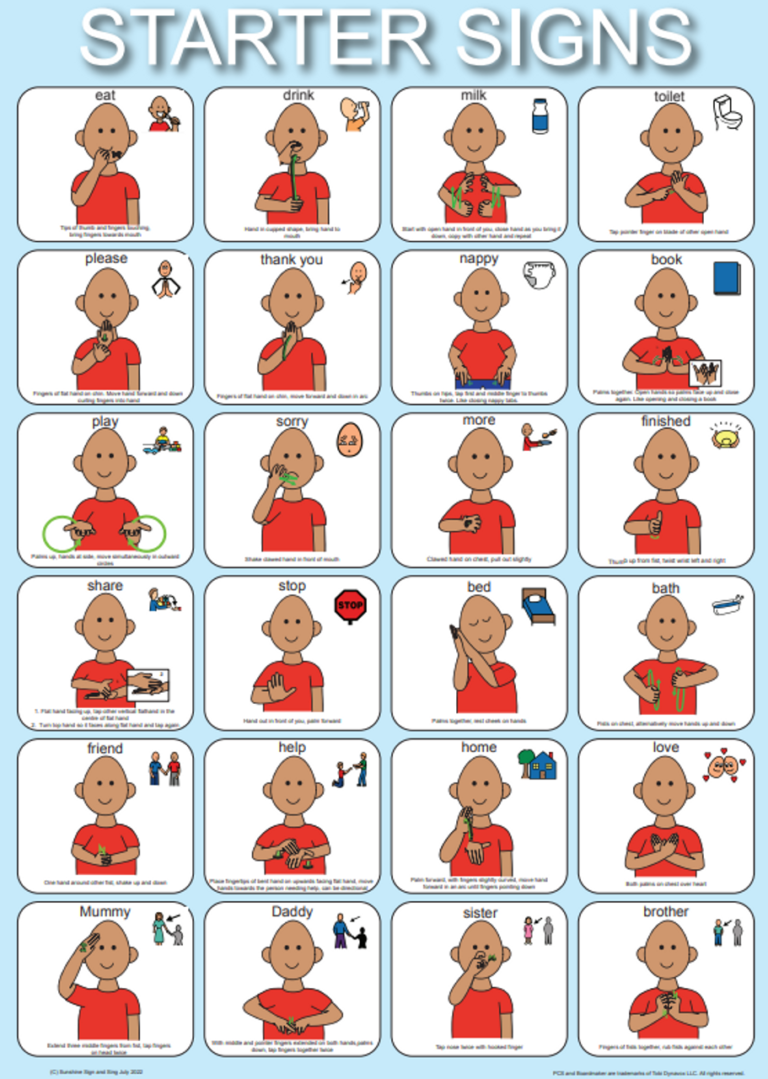 Auslan Alphabet Poster and some common Signs